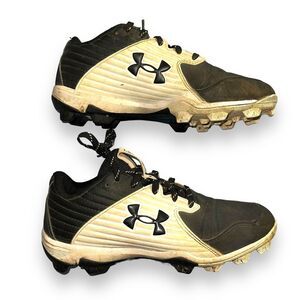Under Armour Mens Baseball Cleats Leadoff RM Low Molded Shoes Black White 6.5